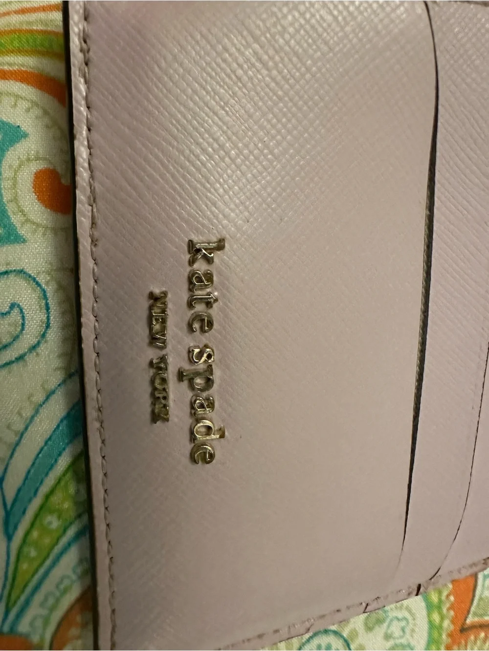 kate spade Pale Pink Saffiano Leather Card Wallet